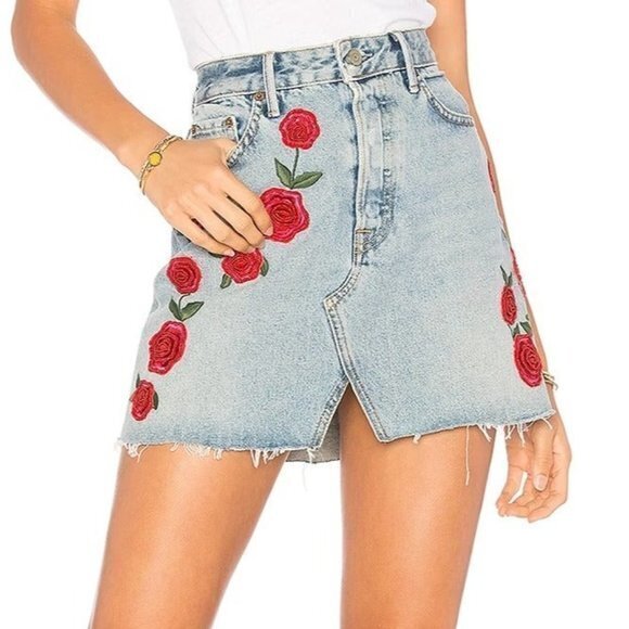 Grlfrnd Milla High Rise A-Frame Skirt - Endless Love